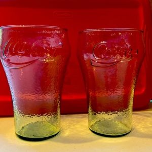 Two 32 ounce Coca-Cola glasses. Perfect condition. No chips or discoloration.